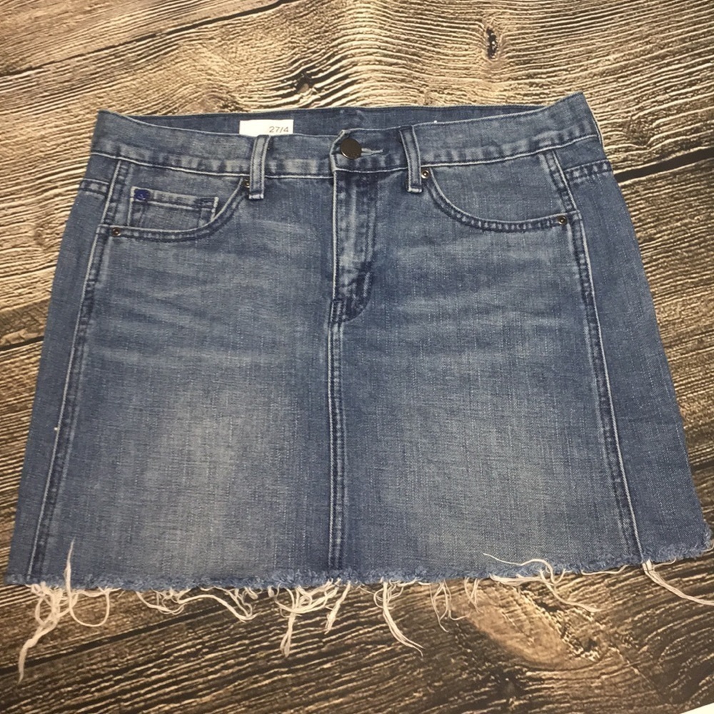 Gap 1969 27/4 raw hem denim blue jean skirt